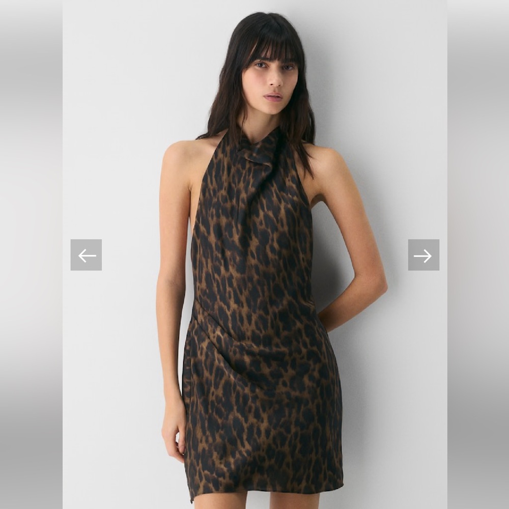 NWT Aritzia The Audience Satin Mini Halter Dress